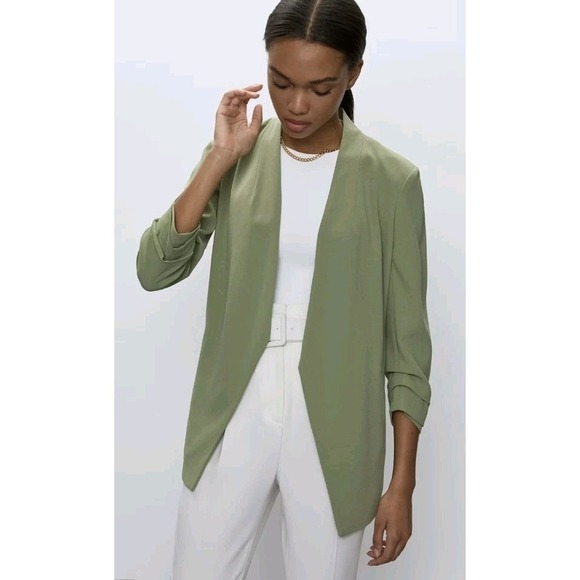 Babaton Jackets & Blazers - New Babaton Aritzia Power Hip Blazer Green Open‎ Front Women 0 Career Business